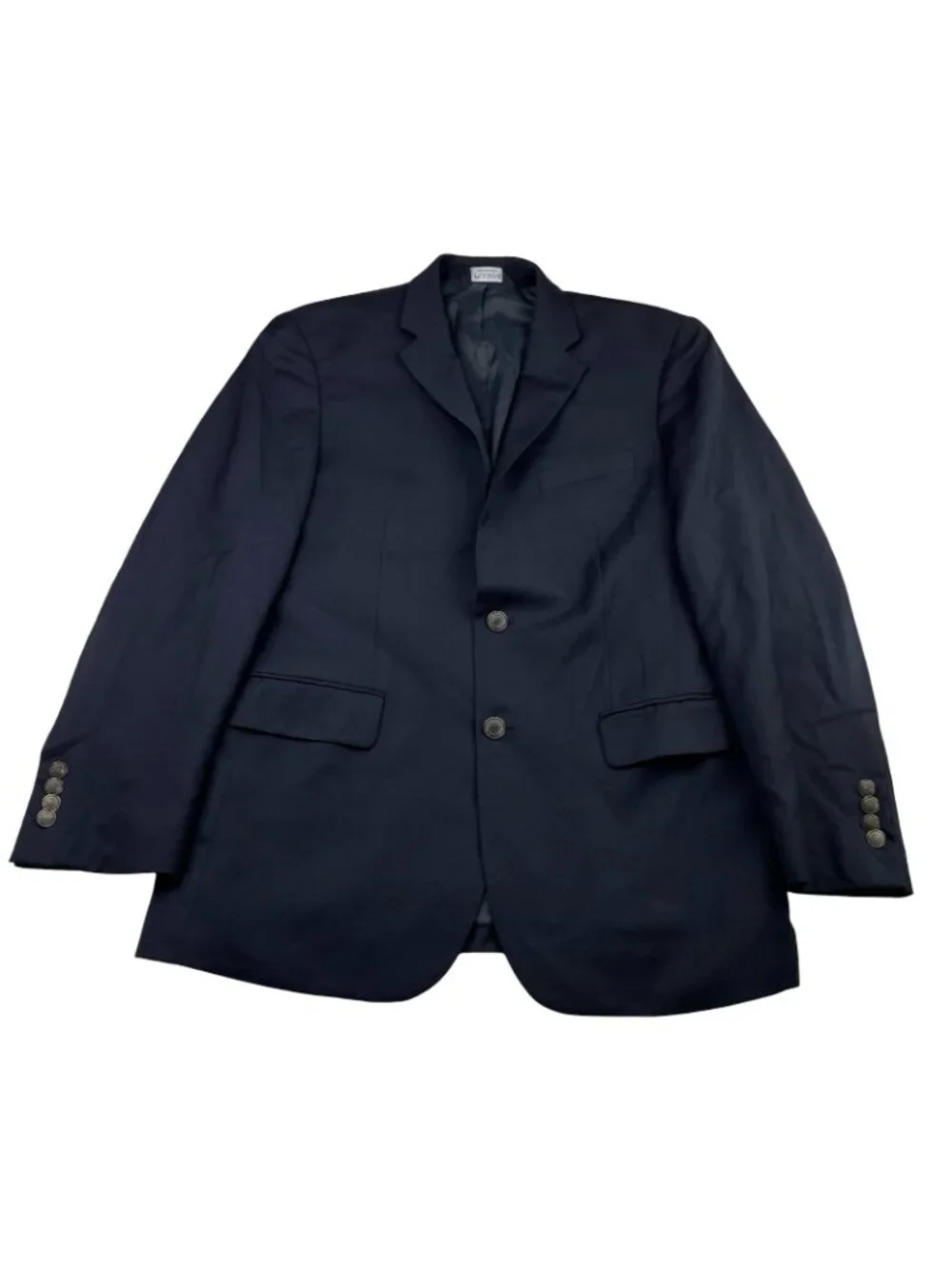 Jos A Bank Men’s 100% Wool Silver Metal Buttons 2-Button Blazer Navy • 40R